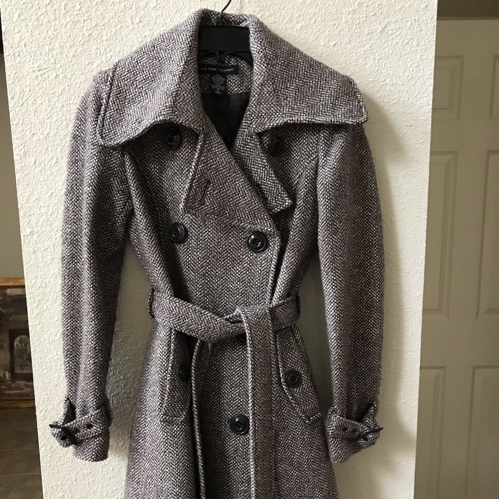 New York & Company Brown Tweed Coat size 4